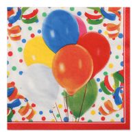 Servetten, 3-laags 1/4 vouw 33 cm x 33 cm "Lucky Balloons"
