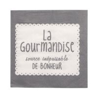 Servetten 3-laags 1/4 vouw 33 cm x 33 cm grijs "La Gourmandise"