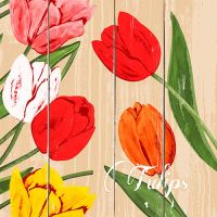 Servetten, 3-laags 1/4 vouw 40 cm x 40 cm "Blooming Tulips"