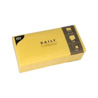 Servetten "DAILY Collection" 1/4 vouw 24 cm x 24 cm, FSC, geel