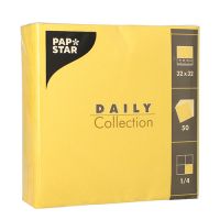 Servetten "DAILY Collection" 1/4 vouw 32 cm x 32 cm FSC geel