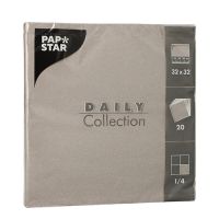Servetten "DAILY Collection" 1/4 vouw 32 cm x 32 cm FSC grijs