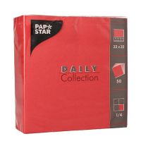 Servetten "DAILY Collection" 1/4 vouw 32 cm x 32 cm FSC rood