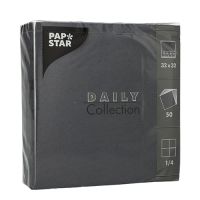 Servetten "DAILY Collection" 1/4 vouw 32 cm x 32 cm FSC zwart