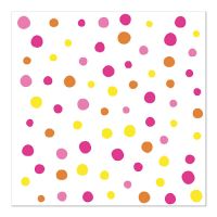 Servetten, 3-laags 1/4 vouw 33 cm x 33 cm roze "Colourful Dots"