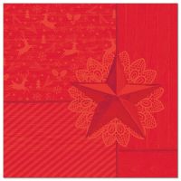 Servetten "ROYAL Collection" 1/4 vouw 40 cm x 40 cm rood "Rising Star"