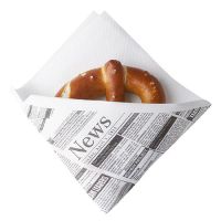 Snack servetten, stofkarakter, airlaid 1/4 vouw 32,5 cm x 30,5 cm wit "Newsprint"