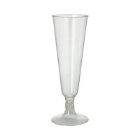 Champagne flutes PLA "pure" 0,1 l Ø 5,5 cm · 16,5 cm, wegwerp champagneglazen met glasheldere voet
