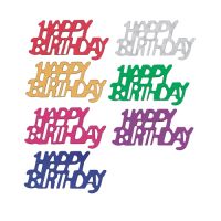 Strooidecoratie, folie assorti kleuren "Happy Birthday" 15 gr