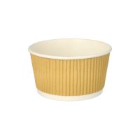 Dubbelwandige soepbekers van karton met ribbel, 380 ml, Ø 11 cm · 5,8 cm bruin/wit Ripple wall soepkommen en bowls