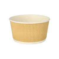 Dubbelwandige soepbekers van karton met ribbel, 720 ml, Ø 13,5 cm · 7,3 cm bruin/wit Ripple wall soepkommen en bowls