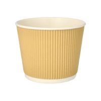 Dubbelwandige soepbekers van karton met ribbel, 998 ml, Ø 13,5 cm · 7,3 cm bruin/wit Ripple wall soepkommen en bowls