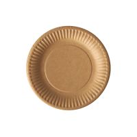 Borden, karton "pure" rond Ø 15 cm bruin, papieren bordjes, FSC