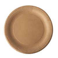 Kartonnen borden "pure" rond Ø 23 cm bruin, papieren bordjes, FSC