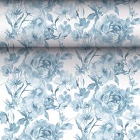 Tafellopers, stofkarakter, PV-Tissue Mix "ROYAL Collection" 24 m x 40 cm blauw "Rose"