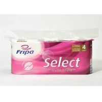 Fripa Select toiletpapier, 4-laags, wit, kussenzacht, 160 vellen WC-papier per rol, PEFC