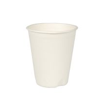 Bekers van suikerriet "pure" 0,2 l Ø 8 cm · 9,2 cm wit, koffiebekers