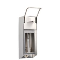 Dispenser voor wandmontage 27,5 cm x 8,5 cm x 16 cm "Aluminium" 500 ml, met korte hendel en kijkvenster