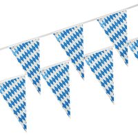 Vlaggenlijn, wimpelslinger folie 10 m "Beiers blauw" watervast weerbestendig