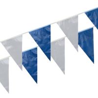 Vlaggenlijn, wimpelslinger folie 10 m blauw/wit watervast weerbestendig