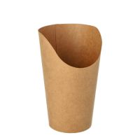 Wrap Cups, snackbekers van ongebleekt karton, 470 ml 13,4 cm x 6 cm x 8 cm bruin
