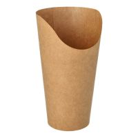 Wrap Cups, snackbekers van ongebleekt karton, 590 ml 15,9 cm x 6 cm x 8 cm bruin