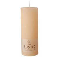 Premium cilinderkaarsen crème Ø 68 mm · 190 mm "Rustiek" volledig gekleurd