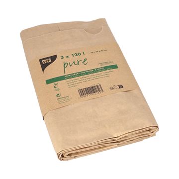 Compostzakken van papier 120 l, 95 cm x 70 cm x 25 cm bruin
