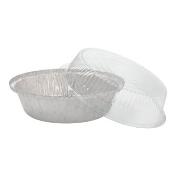 Aluminium schalen met deksels rond 770 ml Ø 18,2 cm · 8 cm