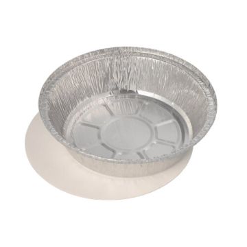 Aluminium schalen met inlegdeksels, PP gelamineerd rond 770 ml Ø 18,2 cm · 4 cm