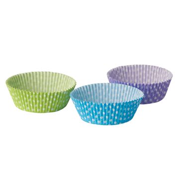 Bakvormpjes Ø 5 cm · 2,5 cm assorti kleuren "Dots"