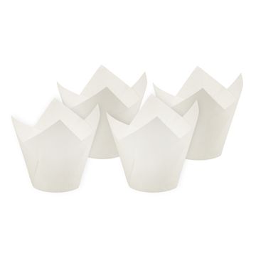 Bakvormpjes Ø 5 cm · 8,5 cm wit "Tulip"