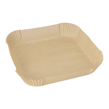 Airfryer bakpapier 100 stuks airfryer bakjes voor heteluchtfriteuse 23 x 23 cm · 4,5 cm bruin
