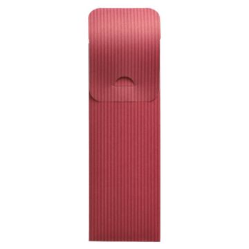 Bestekzakjes 23,5 cm x 7,3 cm bordeaux "Lines" inclusief wit servet 40 x 40 cm 2-laags