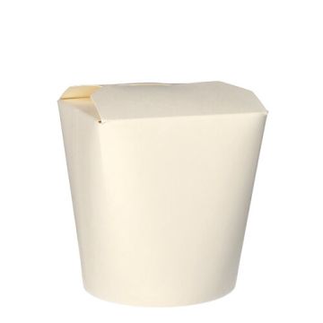 Bio kartonnen Pasta-boxen 950 ml 11 cm x 10,5 cm x 9,3 cm wit, takeaway noodleboxen, FSC®-gecertificeerd