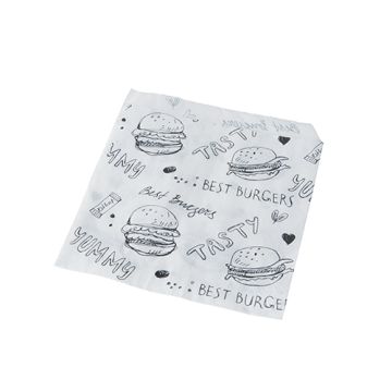 Hamburgerzakken, Pergament 13,5 cm x 13 cm wit, vetvrij