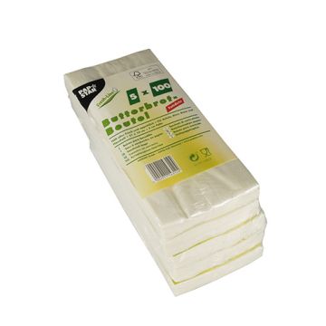 Boterhampapier 21 cm x 10 cm x 3 cm wit , vetvrij