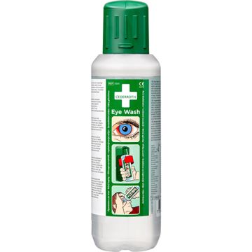 Duopack oogspoelflessen 500 ml oogdouche, los bruikbaar of voor wandhouder