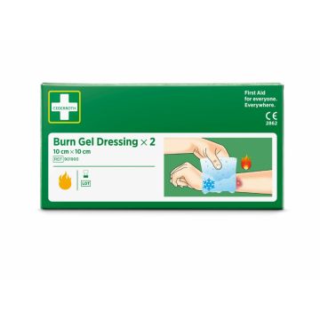 Brandwondenkompressen met afkoelende brandwondengel verband 10 cm x 10 cm
