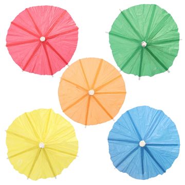 Decoprikkers 10 cm assorti kleuren "Parapluutjes, uni"