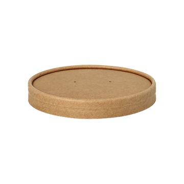 Deksel voor soep cup, karton rond Ø 11,5 cm · 1,6 cm bruin