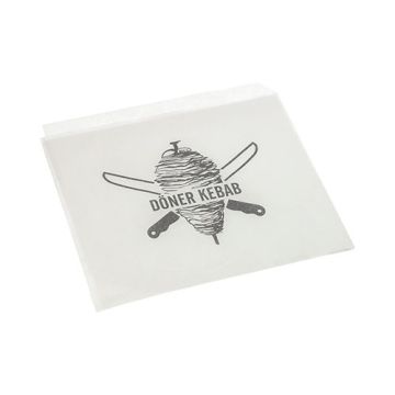 Döner Kebab zakjes 16 cm x 16 cm wit vetwerend
