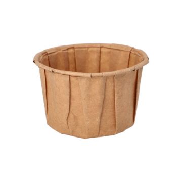 Sauscup papier "pure" rond 110 ml Ø 7 cm portiebeker dressingbeker bruin