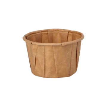 Sauscup papier "pure" rond 50 ml Ø 5,8 cm portiebeker dressingbeker bruin