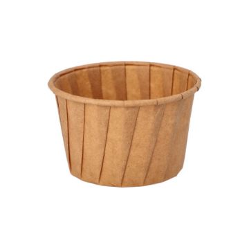 Sauscup papier "pure" rond 90 ml Ø 6,6 cm portiebeker dressingbeker bruin