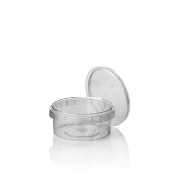 Verzegelbare TE potten  PP 240 ml Ø 9,5 cm · 5,6 cm met zegelsluiting deksel