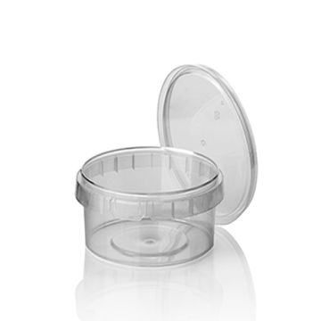 Verzegelbare TE potten  PP 480 ml Ø 11,8 cm · 7 cm met zegelsluiting deksel