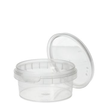 Verzegelbare TE potten  PP 180 ml Ø 9,5 cm · 4,5 cm met zegelsluiting deksel