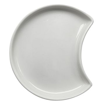Fingerbood borden porselein halvemaan Ø 9 cm · 1,2 cm amuse servies "Ano" wit