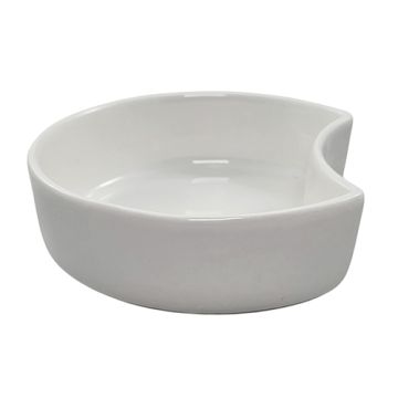 Fingerfood schaal porselein halvemaan 200 ml Ø 12 cm · 3,5 cm amuse servies "Ano" wit